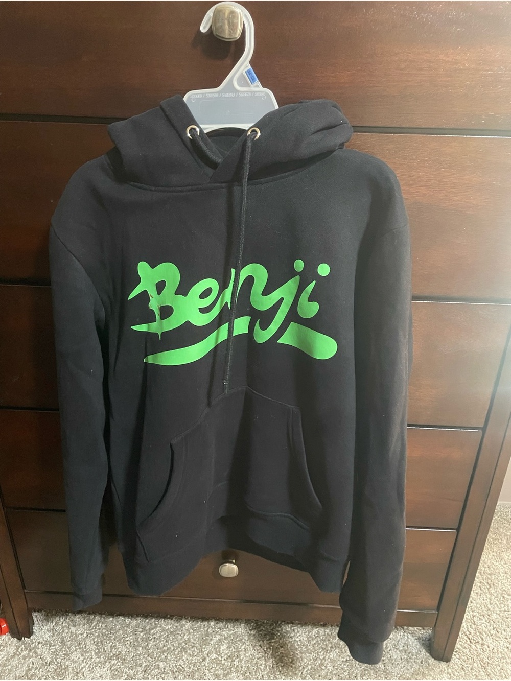 Black Hoodie with Neon Green Script